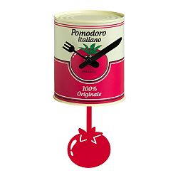 Červené kovové hodiny ve tvaru plechovky Brandani Barattolo Tomato