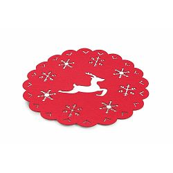 Červené vánoční prostírání Villa d'Este XMAS Tovaglietta Rossa Tonda Fiocco, ⌀ 38 cm