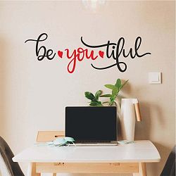 Červeno-černá nástěnná samolepka North Carolina Scandinavian Home Decors Motto V28