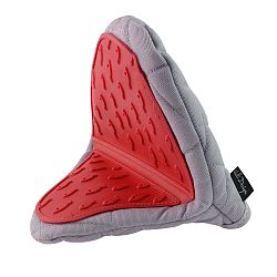 Červenošedá bavlněná chňapka se silikonem Vialli Design Hot Touch