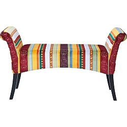 Červenožlutá polstrovaná lavice Kare Design Very British