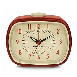 Červený budík světélkující ve tmě Kikkerland Retro