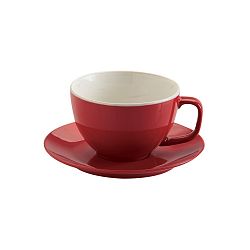 Červený hrnek s podšálkem z kameniny Price & Kensington Loren