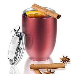 Červený nerezový termohrnek Asobu Imperial Beverage, 300 ml