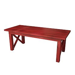 Červený odkládací stolek z borovicového masivu Ricco