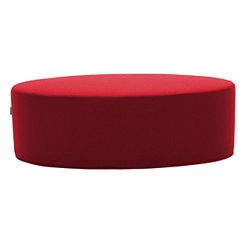 Červený puf Softline Bon-Bon Felt High Red, délka 60 cm