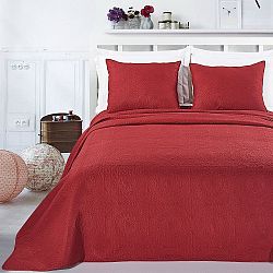 Červený set povlaku na polštáře a přehozu z mikrovlákna DecoKing Elodie, 240 x 260 cm