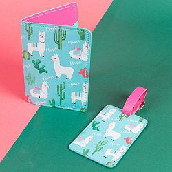 Cestovní set Just 4 Kids Llama PAssport & Luggage Tag
