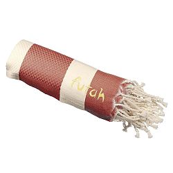 Cihlově červená plážová bavlněná osuška Futah Baleal, 190 x 100 cm