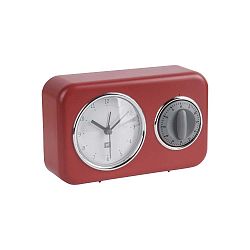 Cihlově hnědé stolní hodiny s kuchyňskou minutkou PT LIVING Nostalgia