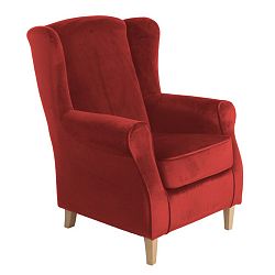 Cihlově rudé křeslo ušák Max Winzer Lorris Velour Brick