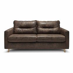 Čokoládově hnědá rozkládací pohovka Bobochic Paris Sinki Vintage