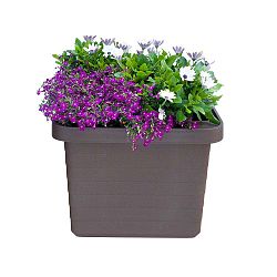 Čokoládově hnědý velkoobjemový samozavlažovací truhlík Plastia Berberis UNO, 27 l