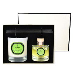 Dárková sada svíčky a difuzéru Aromatherapy, vůně limetky a bazalky