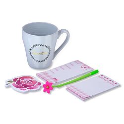 Dárkový set hrnečku, lepíků a poznámkového bloku Tri-Coastal Design Rose