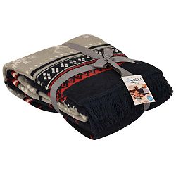 Deka s příměsí bavlny Aksu Carmelo Blanche, 200 x 150 cm