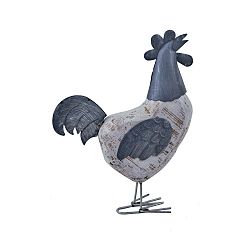 Dekorace z kovu a dřeva ve tvaru kohouta Ego Dekor, 20 x 23 cm