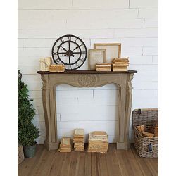 Dekorativní krbová římsa z mahagonového dřeva Orchidea Milano Antiquaire