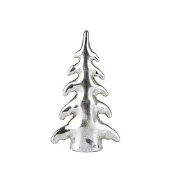 Dekorativní porcelánová soška ve stříbrné barvě KJ Collection Snowy Tree Silver, výška 11 cm