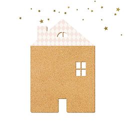 Dekorativní samolepící nástěnka Dekornik Pink House With Stars