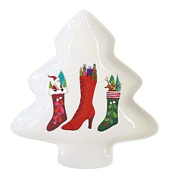 Dekorativní tác z kostního porcelánu s vánočním motivem PPD Happy Wintertime