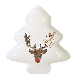 Dekorativní tác z kostního porcelánu s vánočním motivem PPD Rudy Red Nose