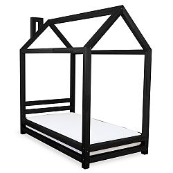 Dětská černá postel z smrkového dřeva Benlemi Happy, 90 x 180 cm