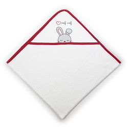 Dětská osuška ze 100% bavlny s kapucí Naf Naf Rabbit, 100 x 100 cm