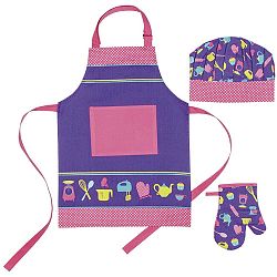 Dětská sada zástěry, čepice a kuchyňské rukavice Ladelle I Love Baking