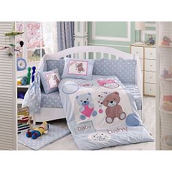 Dětské povlečení s prostěradlem Ponpon, 100 x 150 cm