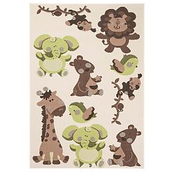 Dětský zelenohnědý koberec Zala Living Animals, 140 x 200 cm