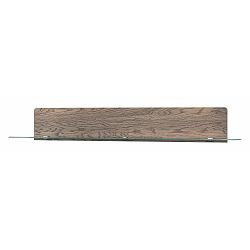 Dlouhá nástěnná polička v dřevěném dekoru kouřového dubu Szynaka Meble Negro