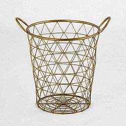 Drátěný úložný koš ve zlaté barvě Thai Natura Huthi