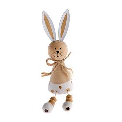 Dřevěná dekorace s detailem v bílé barvě Dakls Happy Easter