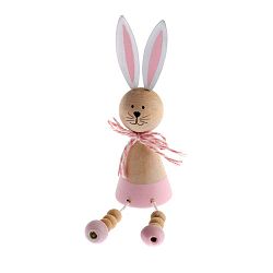 Dřevěná dekorace s detailem v růžové barvě Dakls Happy Easter