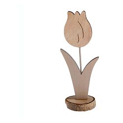 Dřevěná dekorace ve tvaru květiny Dakls Natur, výška 19 cm