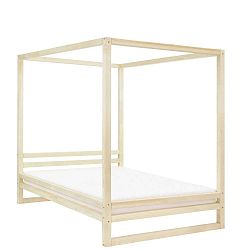 Dřevěná dvoulůžková postel Benlemi Baldee Nature, 190 x 180 cm