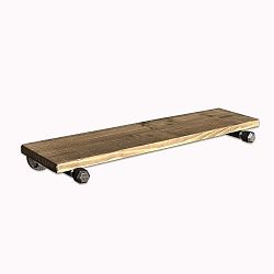 Dřevěná nástěnná police s kovovým potrubím Boruraf Max