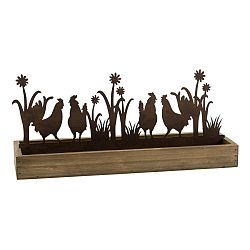 Dřevěná okenní dekorace s motivem slepice Ego Dekor, 13,5 x 18,5 cm