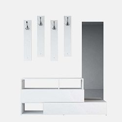 Dřevěná sestava do předsíně Charles White, šířka 137 cm