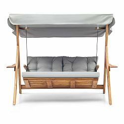 Dřevěná zahradní houpačka v krémovo-přírodní barvě Galata – Floriane Garden