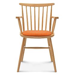 Dřevěná židle s oranžovým polstrováním Fameg Asger