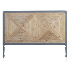 Dřevěné postelové čelo Geese Rustico Natura, 120 x 165 cm