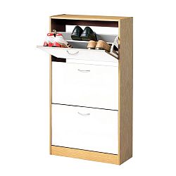 Dřevěný botník se třemi přihrádkami Premier Housewares Shoe Cupboard