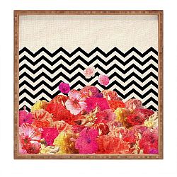 Dřevěný dekorativní servírovací tác Colage, 40 x 40 cm