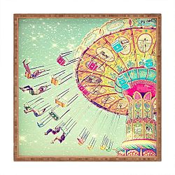 Dřevěný dekorativní servírovací tác Fair, 40 x 40 cm