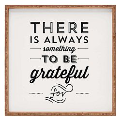 Dřevěný dekorativní servírovací tác Grateful, 40 x 40 cm