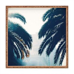 Dřevěný dekorativní servírovací tác Moody Trees, 40 x 40 cm