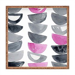 Dřevěný dekorativní servírovací tác Shapes, 40 x 40 cm