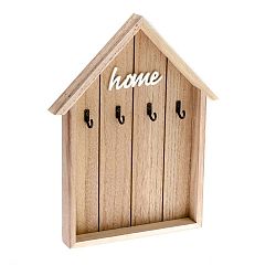 Dřevěný nástěnný věšák na klíče ve tvaru domečku Dakls